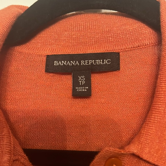 Banana Republic Tangerine Linen Blend Polo - Picture 2 of 3